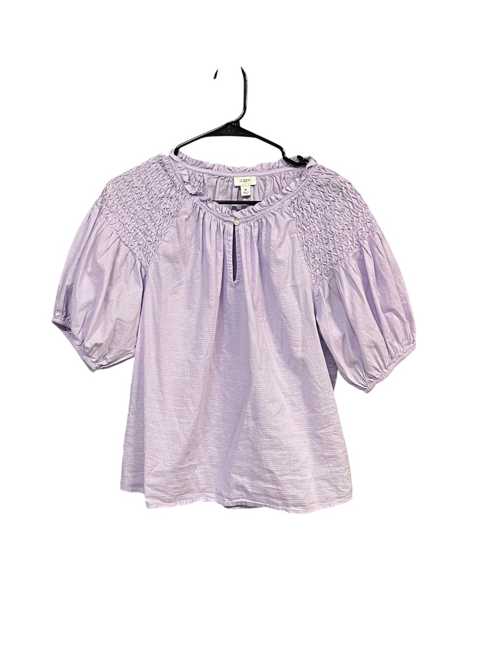 J.Crew Lavender Cotton Puff Sleeve Smocked Blouse Medium Coquette Cottagecore